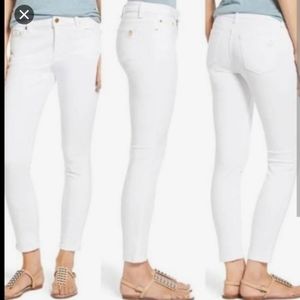 Micheal Kors Izzy Skinny White Ankle Stretch Jeans Size 8
